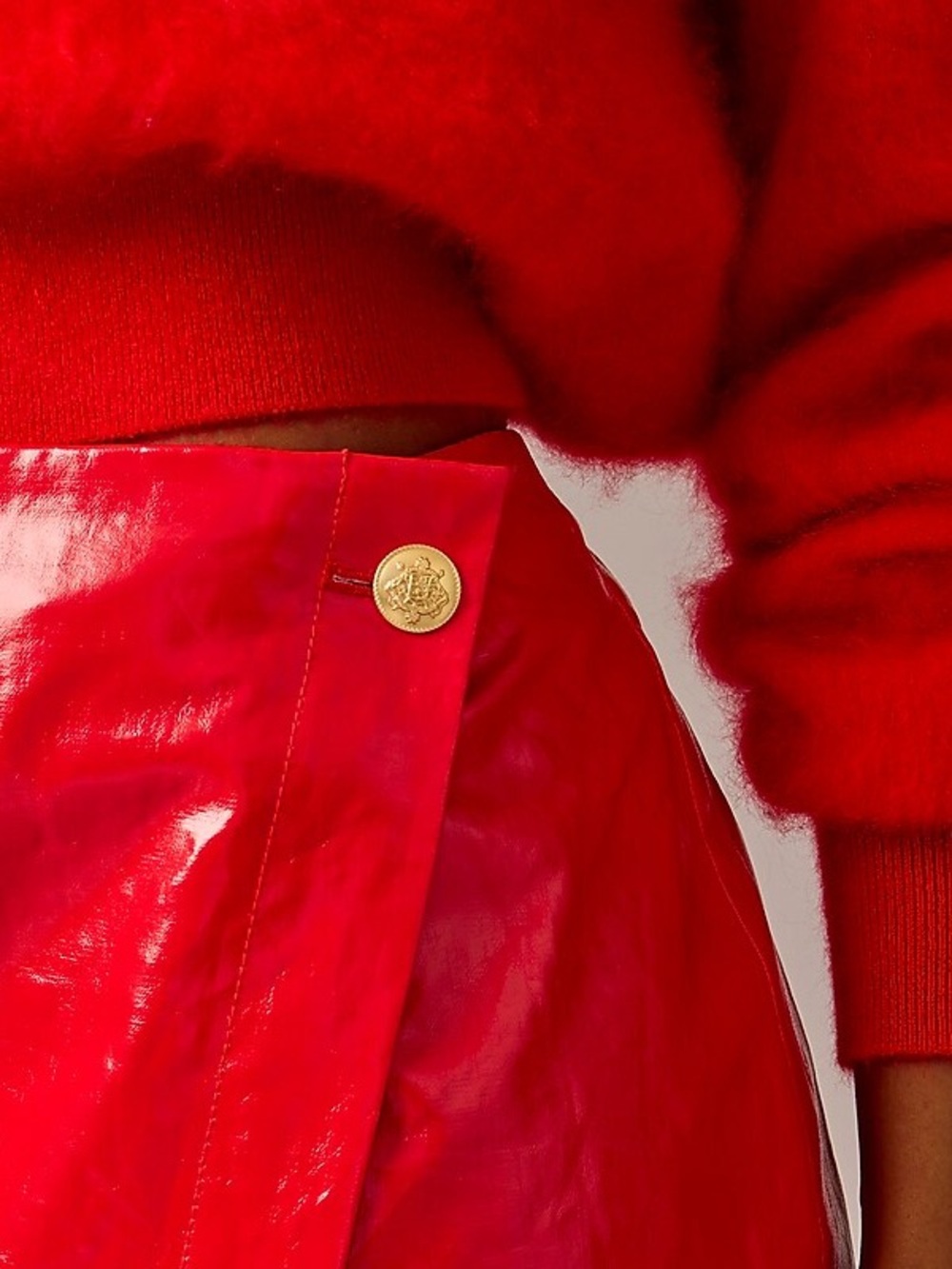 J. Crew Red Patent Midi Pencil Skirt - Picture 3 of 6